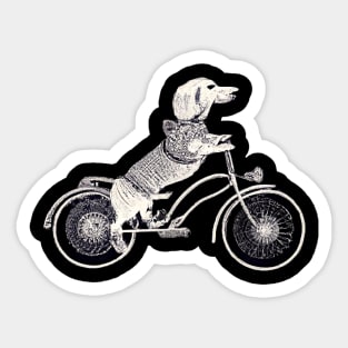 Biking Doxie Sticker